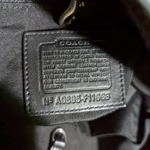 Gray and black logo coach bucket style purse - Picture 7 of 12